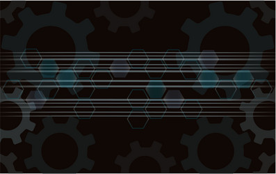 Abstract gears and hexagon background vector