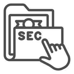 Secret folder with pointer line icon web security vector