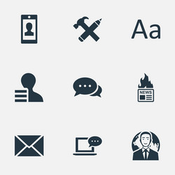 set of simple user icons vector image