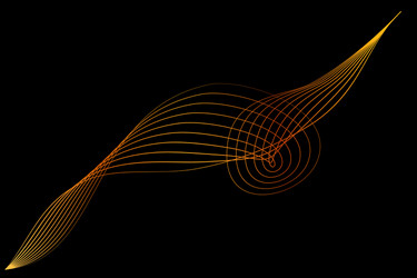 Simple abstract golden 8 wave line for element vector
