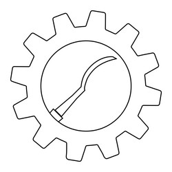 simple of chisel icon in gear for app or web vector image