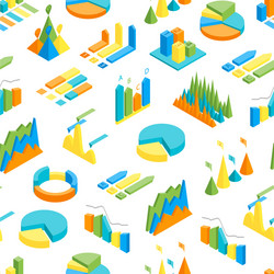 charts and graphs seamless pattern background 3d vector image