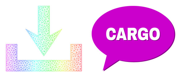 Rainbow network gradient downloads icon and cargo vector