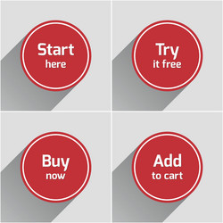red round flat web buttons set vector image