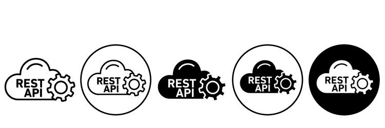 rest api icon set collection for web vector image
