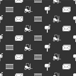 Set mail box envelope container and forklift vector