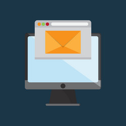 web messaging through computer image vector image