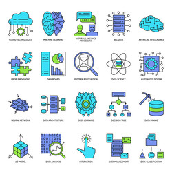 Ai and computing system icon set vector