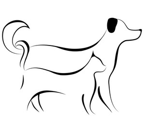 Animal Friendship Sketch Vector Image