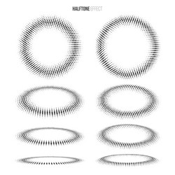 circle halftone objects isolated on white vector image