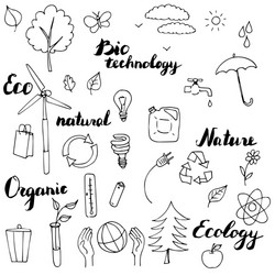 Set of doodle tree leaves Royalty Free Vector Image