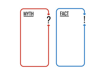 myth and fact check list set vector image