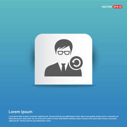 reload user icon - blue sticker button vector image