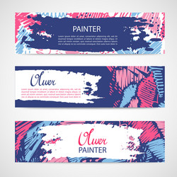 set of three banners abstract header background vector image