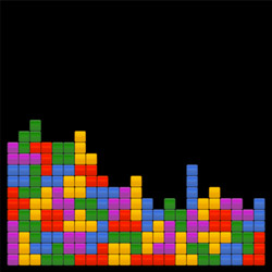 Tetris Block Template - Black Background vector image