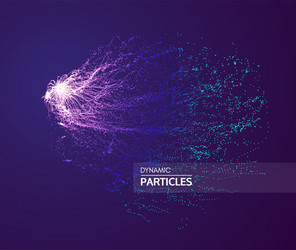 array with dynamic particles 3d futuristic vector image
