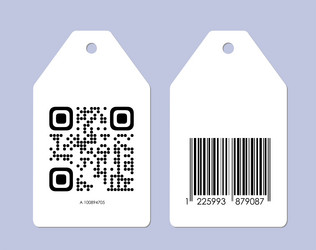 barcode or qr code rectangle tag vector image