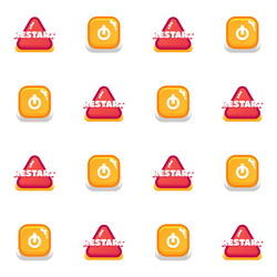 big set buttons for games and app wooden game ui vector image