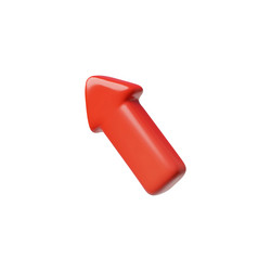 red arrow pointing up left diagonal cursor 3d vector image