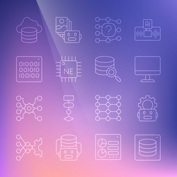 set line server data robot setting computer vector image