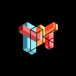 abstract background 3d cubes cubic elements vector image