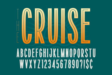 condensed simple display font design alphabet vector image