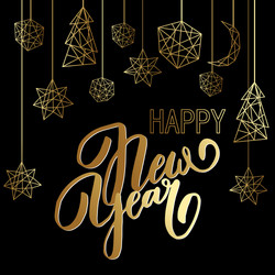 Geometric New Year Background with Stars vector image