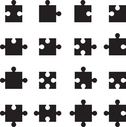 Puzzle - jigsaw icon black Royalty Free Vector Image