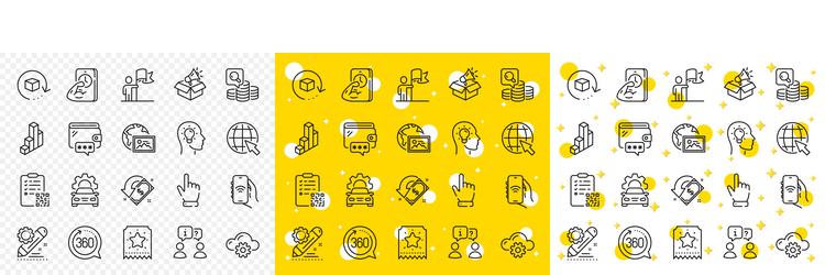 outline web photo internet and qr code line icons vector image