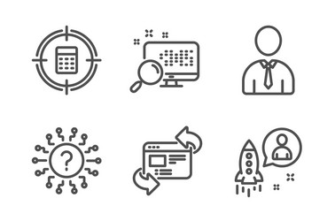 Refresh website search and question mark icons vector