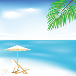 Tropical Beach Seascape Vector Image