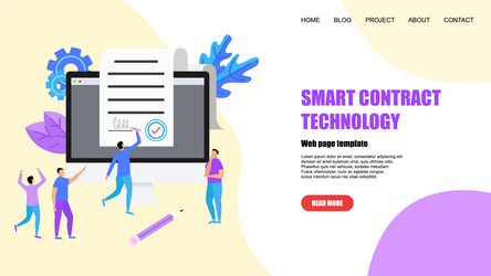 Web template online electronic smart contract Vector Image