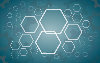 Abstract hexagon and gears background vector