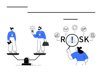 Risk management concept with adjustable scale Vector Image