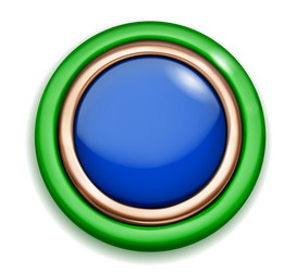 big button with metallic and colored borders vector image