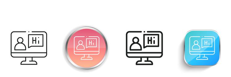 chatting icon thin linear regular and button vector image