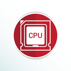 icon of cpu microprocessor sign symbol process vector image