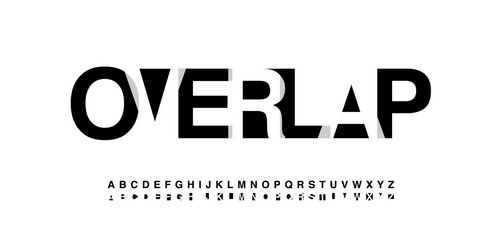 Overlapping Alphabet Font - Modern Style vector image
