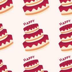 Seamless pattern background with cake template vector