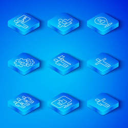 set line users group team leader hand like head vector image