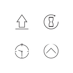 time linear icons set simple outline vector image