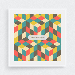 cover design template 3d blocks structure vector image