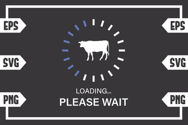 cow loading please wait vector