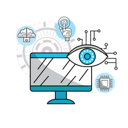future technologies with global information system vector image