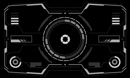 hud sci-fi interface screen view white circular vector image