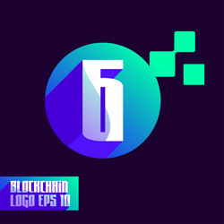 numeric blockchain 6 logo vector image