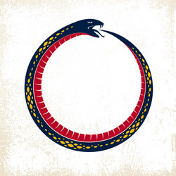 ouroboros snake in a shape circle endless vector image
