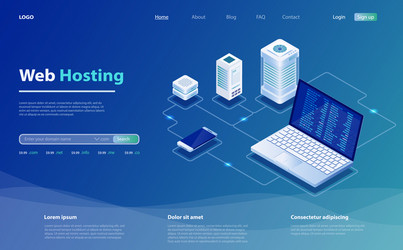 Server Hosting & Big Data Flow vector image