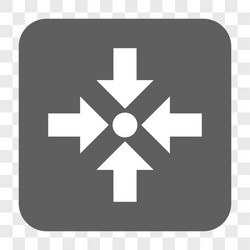 shrink arrows rounded square button vector image