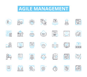 agile management linear icons set iterative vector image